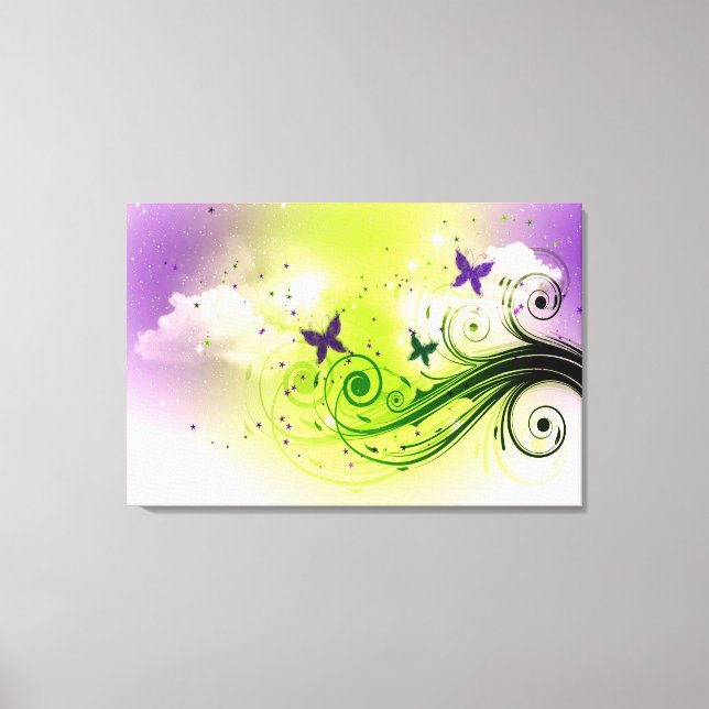 Impressão Em Tela Borboletas (Frente)