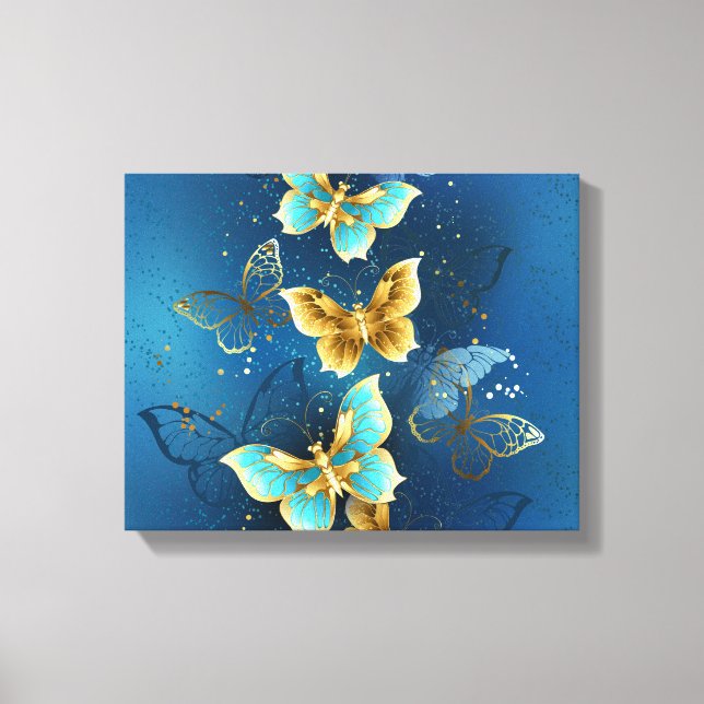 Impressão Em Tela Borboletas de ouro (Frente)