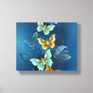 Impressão Em Tela Borboletas de ouro