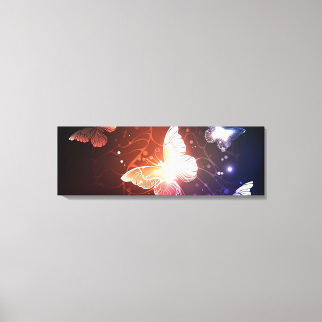 Impressão Em Tela Borboletas noturnas brilhantes (Frente)