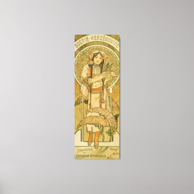 Impressão Em Tela Bósnia e Herzegovina por Alphonse Mucha 1900 (Frente)