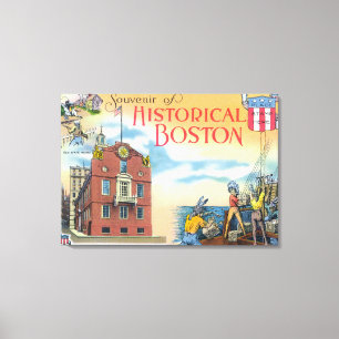 Impressão Em Tela Boston, cenas de MassachusettsHistorical Boston