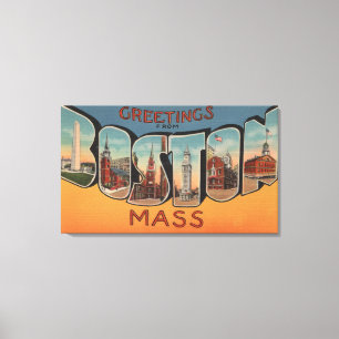 Impressão Em Tela Boston, Massachusetts (construções)