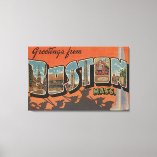 Impressão Em Tela Boston, Massachusetts - Letra Grande Cenas 2
