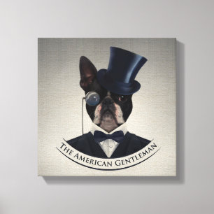 Impressão Em Tela Boston Terrier - cavalheiro americano