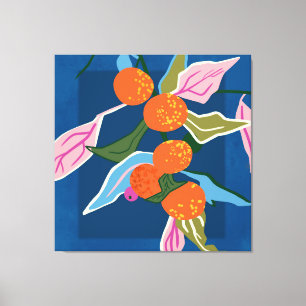 Impressão Em Tela Botânica Laranja Espelhada