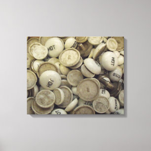 Impressão Em Tela Botões quentes e frios do vintage da porcelana