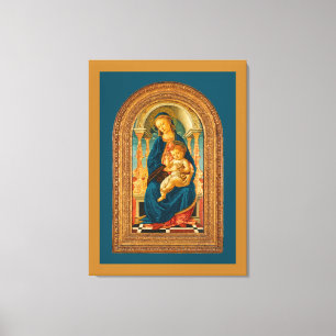Impressão Em Tela Botticelli (1445-1510) Madonna & Criança Enthroned