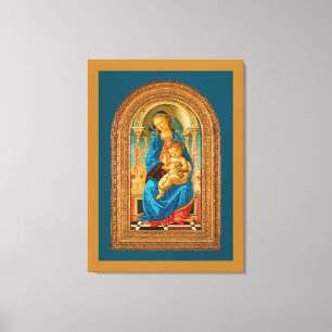 Impressão Em Tela Botticelli (1445-1510) Madonna & Criança Enthroned