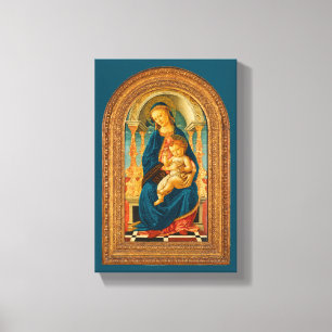 Impressão Em Tela Botticelli (1445-1510) Madonna & Criança Enthroned