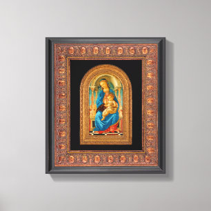 Impressão Em Tela Botticelli (1445-1510) Madonna & Criança Enthroned
