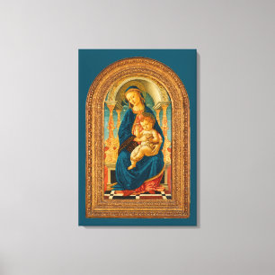 Impressão Em Tela Botticelli (1445-1510) Madonna & Criança Enthroned