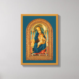 Impressão Em Tela Botticelli (1445-1510) Madonna & Criança Enthroned