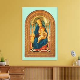 Impressão Em Tela Botticelli (1445-1510) Madonna & Criança Enthroned