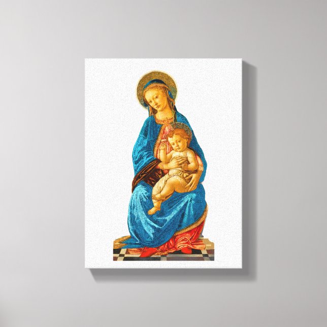 Impressão Em Tela Botticelli Madonna e Criança Enthroned (Frente)