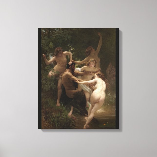 Impressão Em Tela Bouguereau Ninfhs e Satyr (Frente)