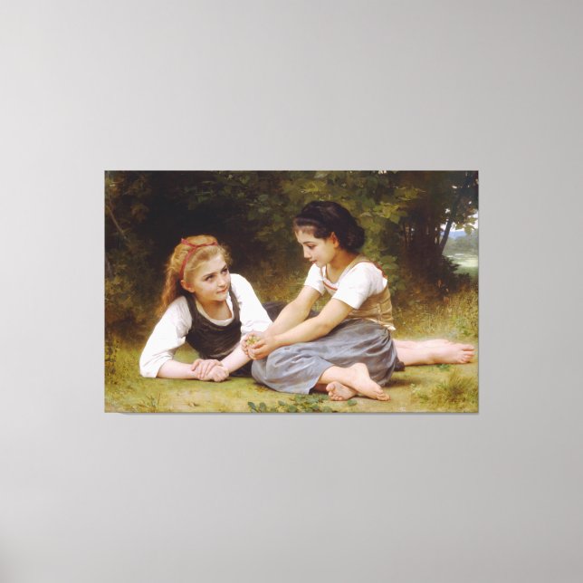 Impressão Em Tela Bouguereau's 1882 The Nut Gatherers Les noisettes (Frente)
