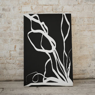 Impressão Em Tela Bouquet Noir: Preto e Branco Abstrato