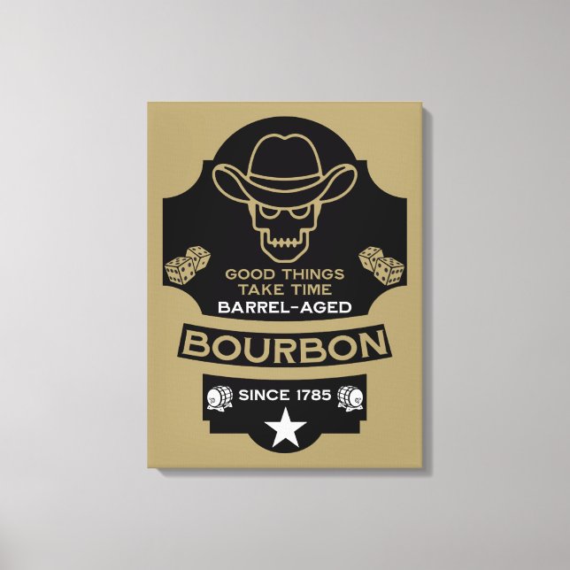 Impressão Em Tela Bourbon Whiskey Art (Frente)