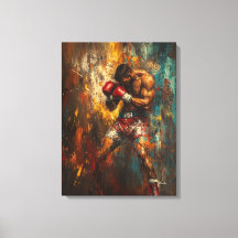 Boxeador Abstrato em Ação - Arte Esportiva Poderos