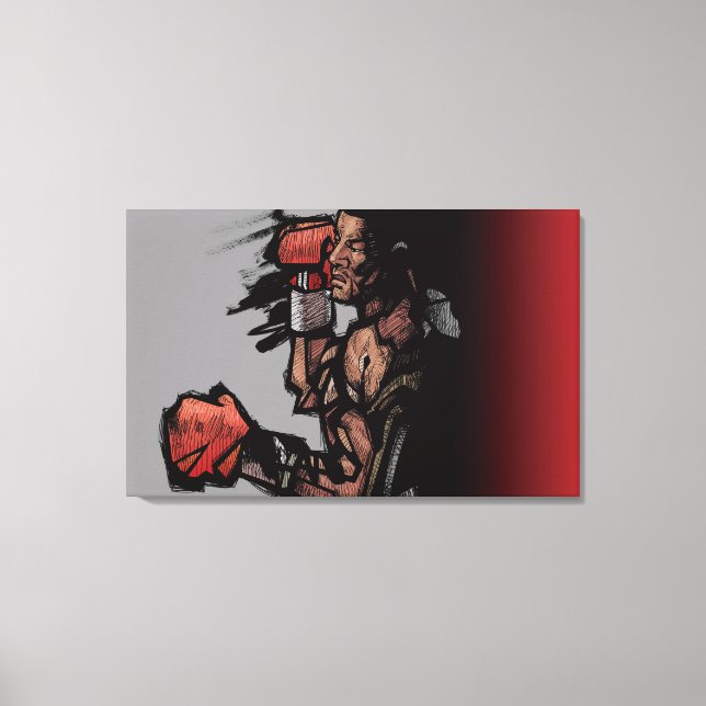 Impressão Em Tela Boxer deitado (Frente)