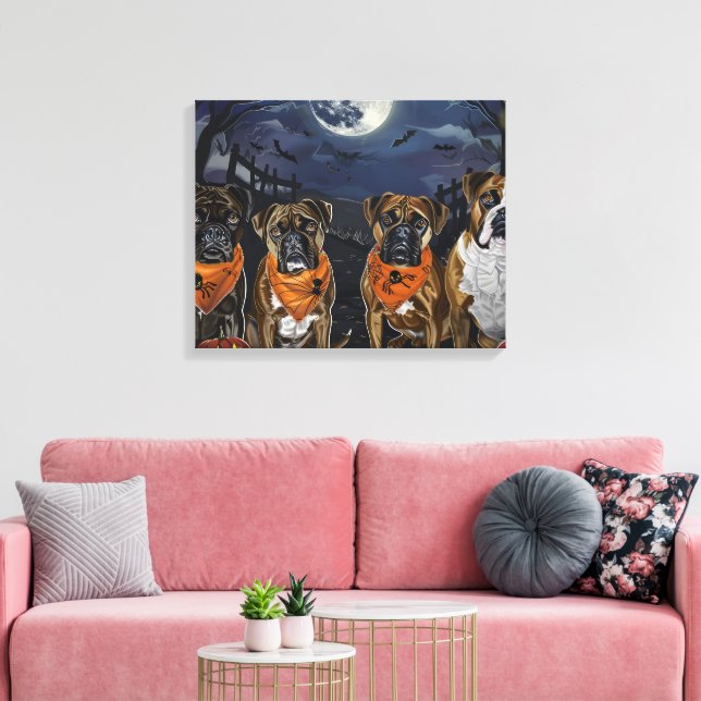 Impressão Em Tela Boxer Halloween Assustador (Insitu(Sala de estar))