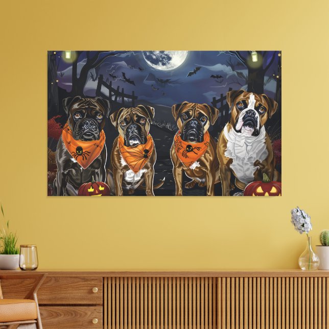 Impressão Em Tela Boxer Halloween Assustador (Insitu(Sala de estar))