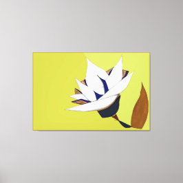 IMPRESSÃO EM TELA BRANCO, AZUL, DOURADO LOTUS