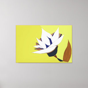 IMPRESSÃO EM TELA BRANCO, AZUL, DOURADO LOTUS