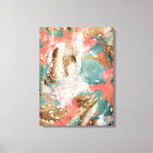 Impressão Em Tela Branco Dourado de Coral de pintura Abstrato modern