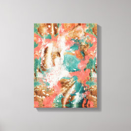 Impressão Em Tela Branco Dourado de Coral de pintura Abstrato modern