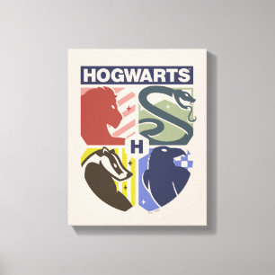 Impressão Em Tela Brasão Estampado Vintage HOGWARTS™