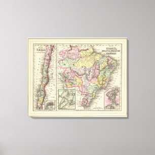 Impressão Em Tela Brasil, Bolívia, Paraguai, Uruguai 2