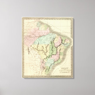 Impressão Em Tela Brasil com Guiana e Paraguai