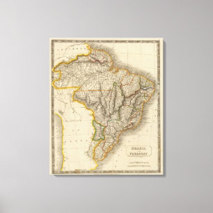 Impressão Em Tela Brasil e Paraguai