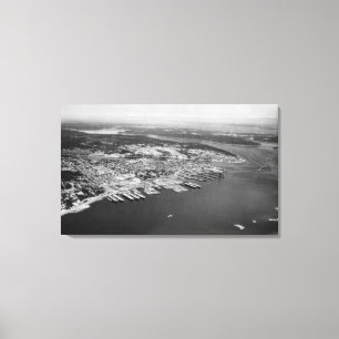 Impressão Em Tela Bremerton, WA - vista aérea da fotografia da