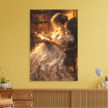 Brilho da Biblioteca Dourada: Estilo Impasto Visua