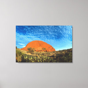Impressão Em Tela Brilho Vermelho da Famosa Ayers Rock no Outback