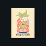 Impressão Em Tela "Bring Earmuffs!" Screaming Mandrake Graphic<br><div class="desc">Add a dose of magical humor to your collection with this playful “Bring Earmuffs!” design. Featuring a hand holding a mandrake mid-pull — roots wriggling and mouth wide open — this bold illustration captures one of the most unforgettable lessons from Herbology class. With its vintage-inspired color palette and retro poster-style...</div>