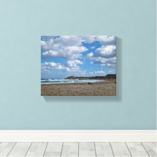 Impressão Em Tela Brisa Costeira - Céus Nublados e Margens Ensolarad