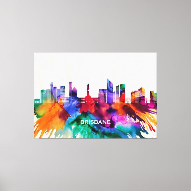 Impressão Em Tela Brisbane Skyline (Frente)