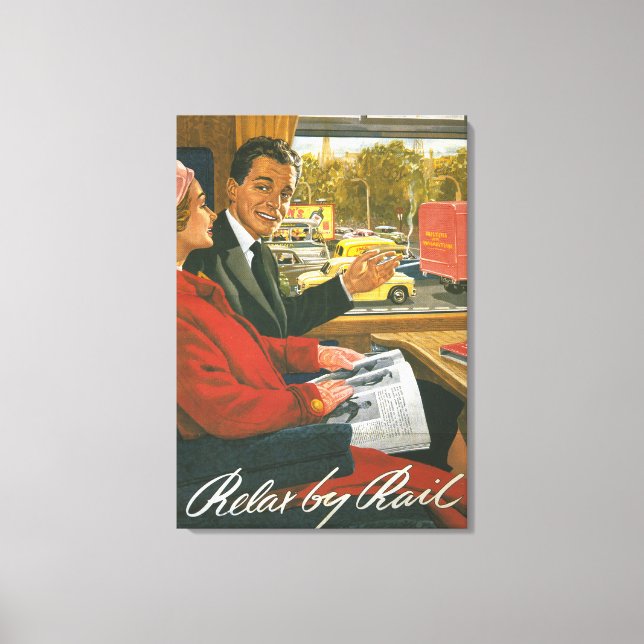 Impressão Em Tela British Railways Relax by Rail Poster (Frente)