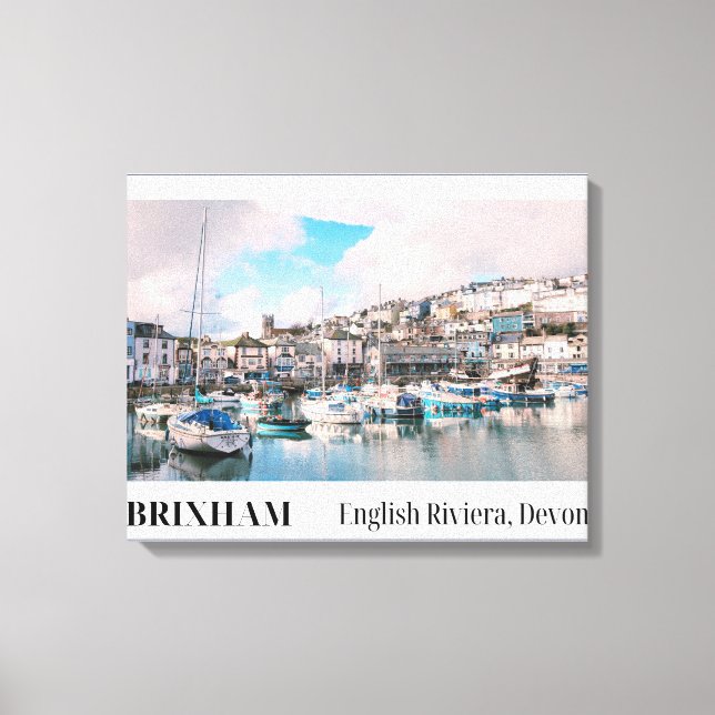 Impressão Em Tela Brixham Harbour, English Riviera, Devon (Frente)