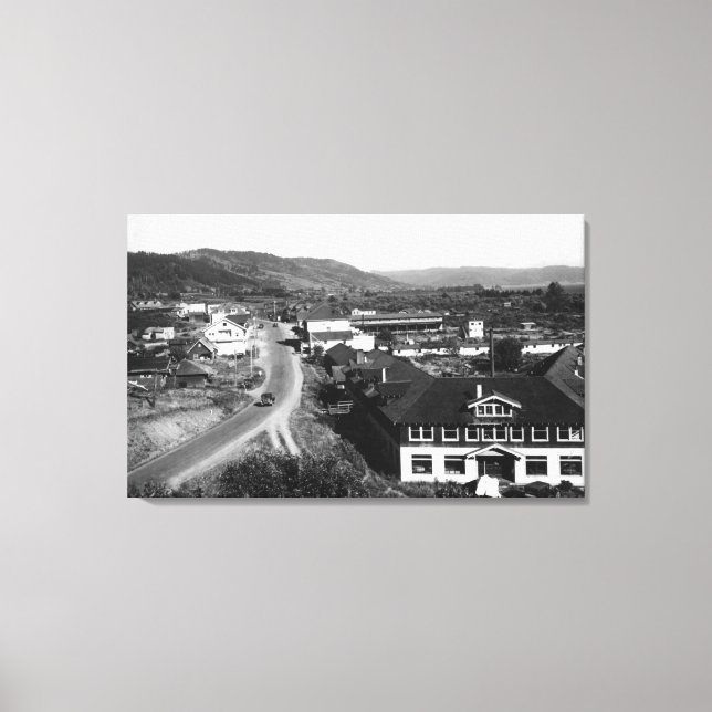 Impressão Em Tela Brookings, Oregon Town View e fotografia do oceano (Frente)