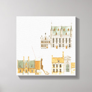 Impressão Em Tela Bruges Bélgica. Câmara municipal e tradicional