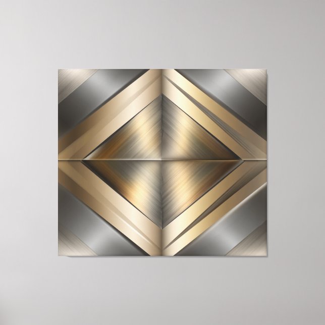 Impressão Em Tela Brushed Metallic Geometric Diamond Pattern (Frente)