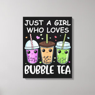 Impressão Em Tela Bubble Tea Oferece Raparigas Kawaii Bubble Tea