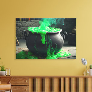 Impressão Em Tela Bubbling Witch's Cauldron Halloween