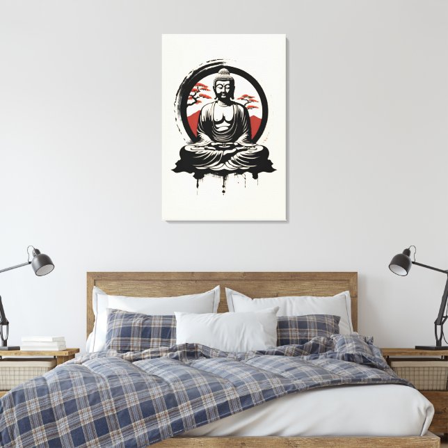 Impressão Em Tela Buda Zen Japonês  (Insitu(Quarto))