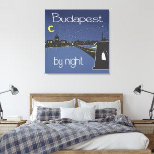 Impressão Em Tela Budapest à Noite, Hungria
